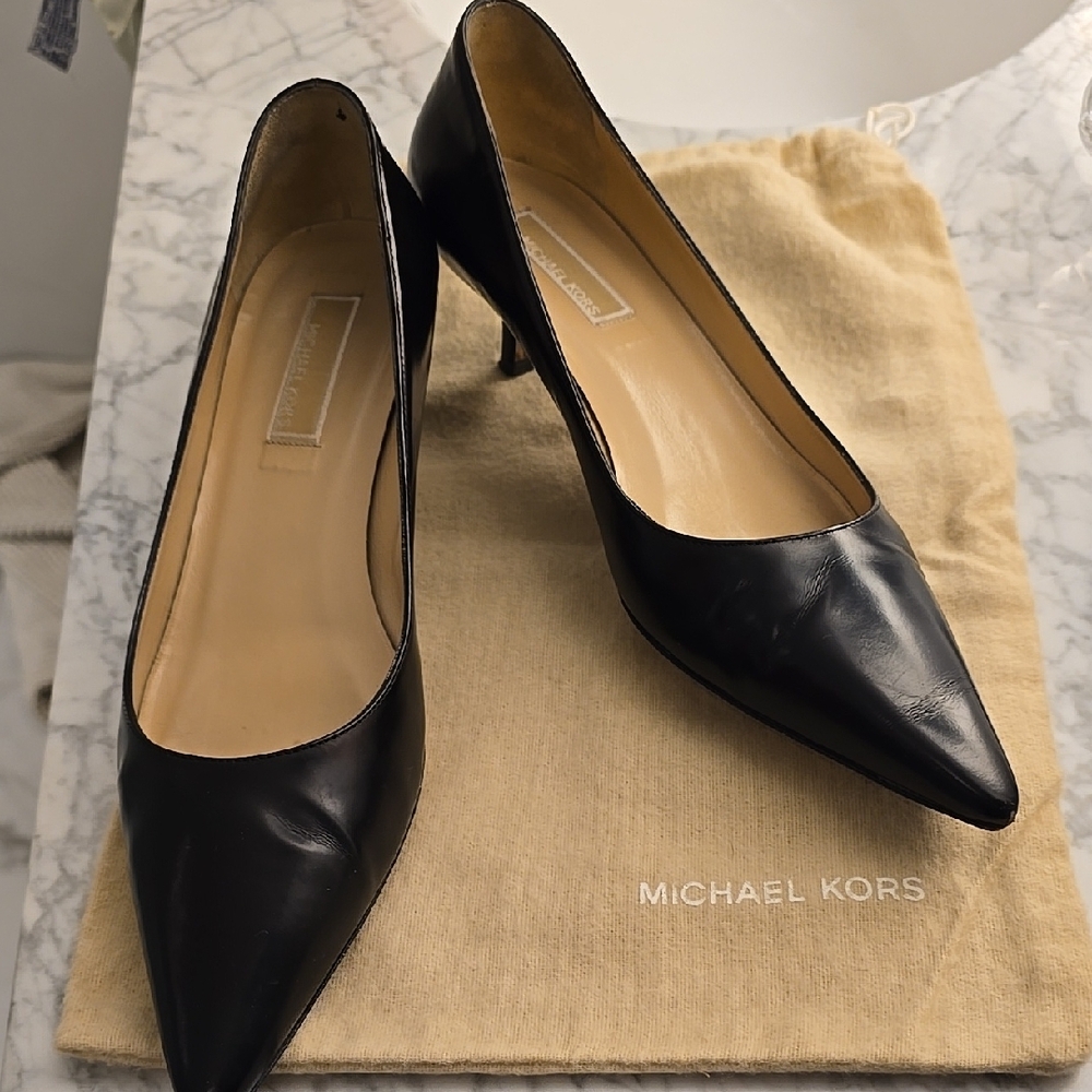 Michael Kors Black Heels with Textured Detail